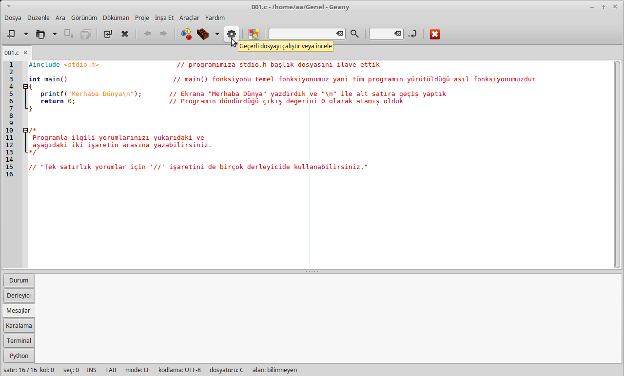 Geany_c_derleme